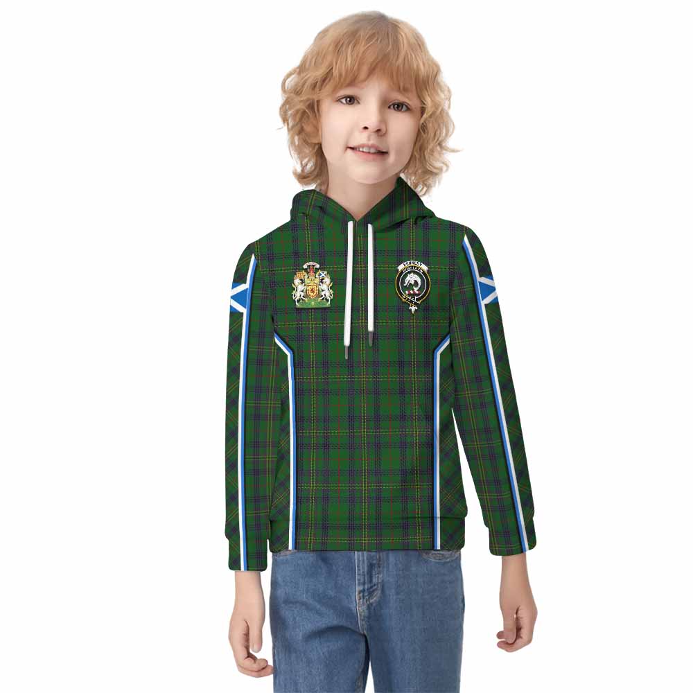 Kennedy Tartan Crest Kid Hoodie Scotland Coat of Arm Flag Style - Tartan Vibes Clothing