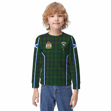 Kennedy Tartan Crest Kid Knitted Sweatshirt Scotland Coat of Arm Flag Style - Tartan Vibes Clothing