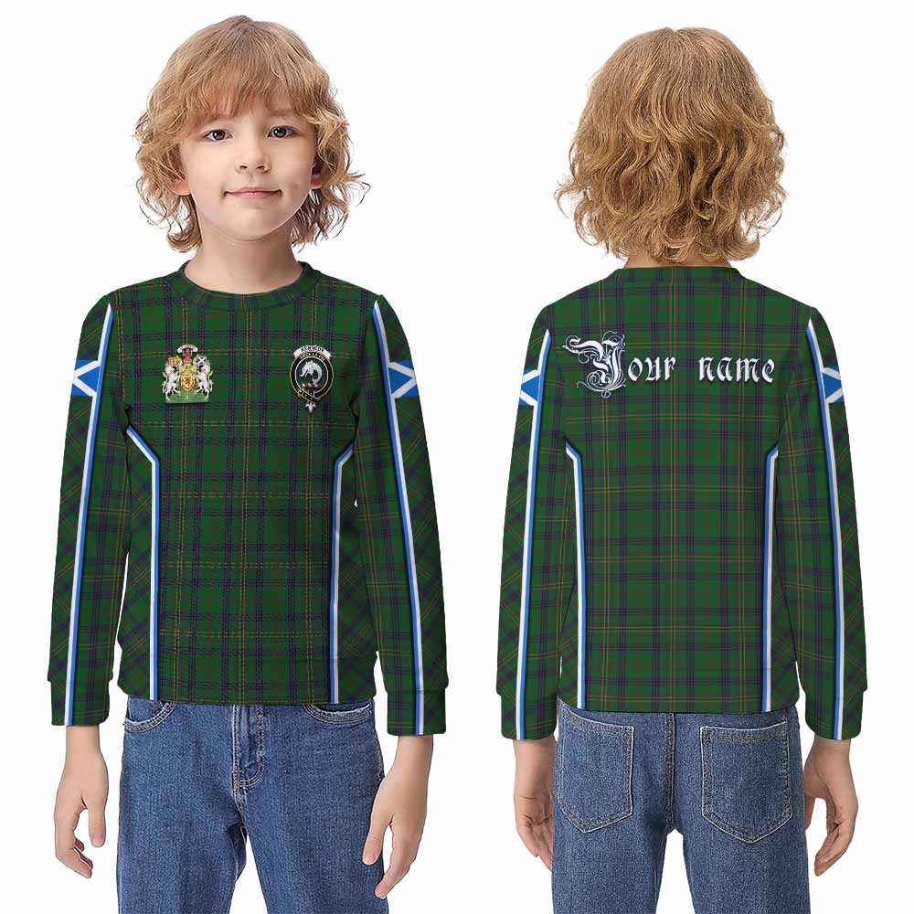 Kennedy Tartan Crest Kid Knitted Sweatshirt Scotland Coat of Arm Flag Style - Tartan Vibes Clothing