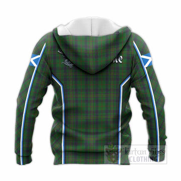 Kennedy Tartan Crest Knitted Hoodie Scotland Coat of Arm Flag Style