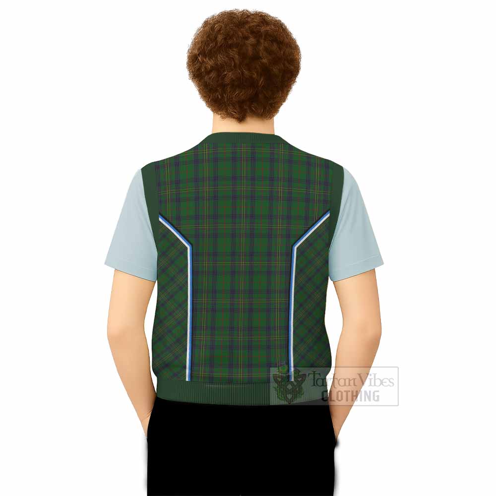 Kennedy Tartan Crest Knitted V-Neck Vest Scotland Coat of Arm Flag Style - Tartan Vibes Clothing