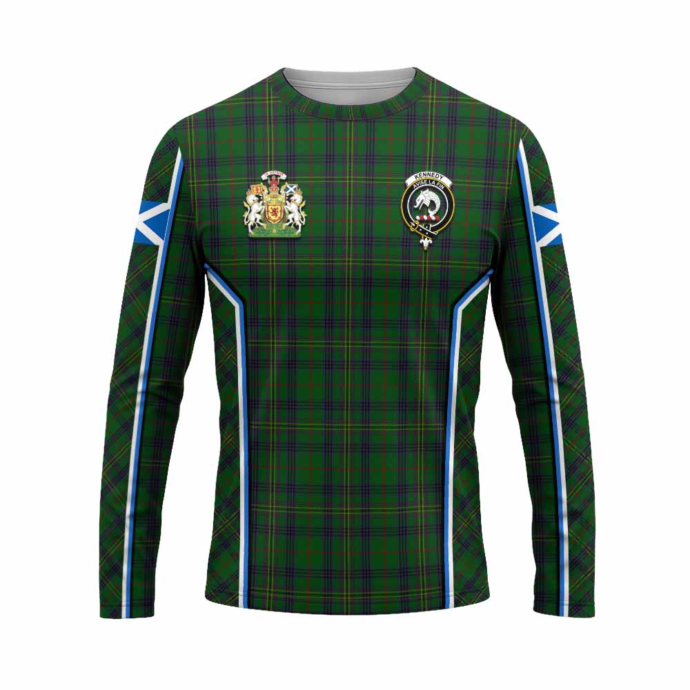 Kennedy Tartan Crest Long Sleeve T-Shirt Scotland Coat of Arm Flag Style - Tartan Vibes Clothing