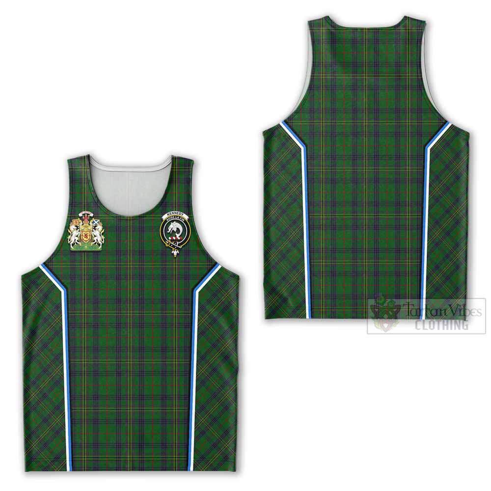 Kennedy Tartan Crest Men Tank Top Scotland Coat of Arm Flag Style - Tartan Vibes Clothing