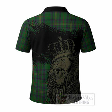 Kennedy Tartan Crest Polo Shirt Crowned Lion Heritage Style