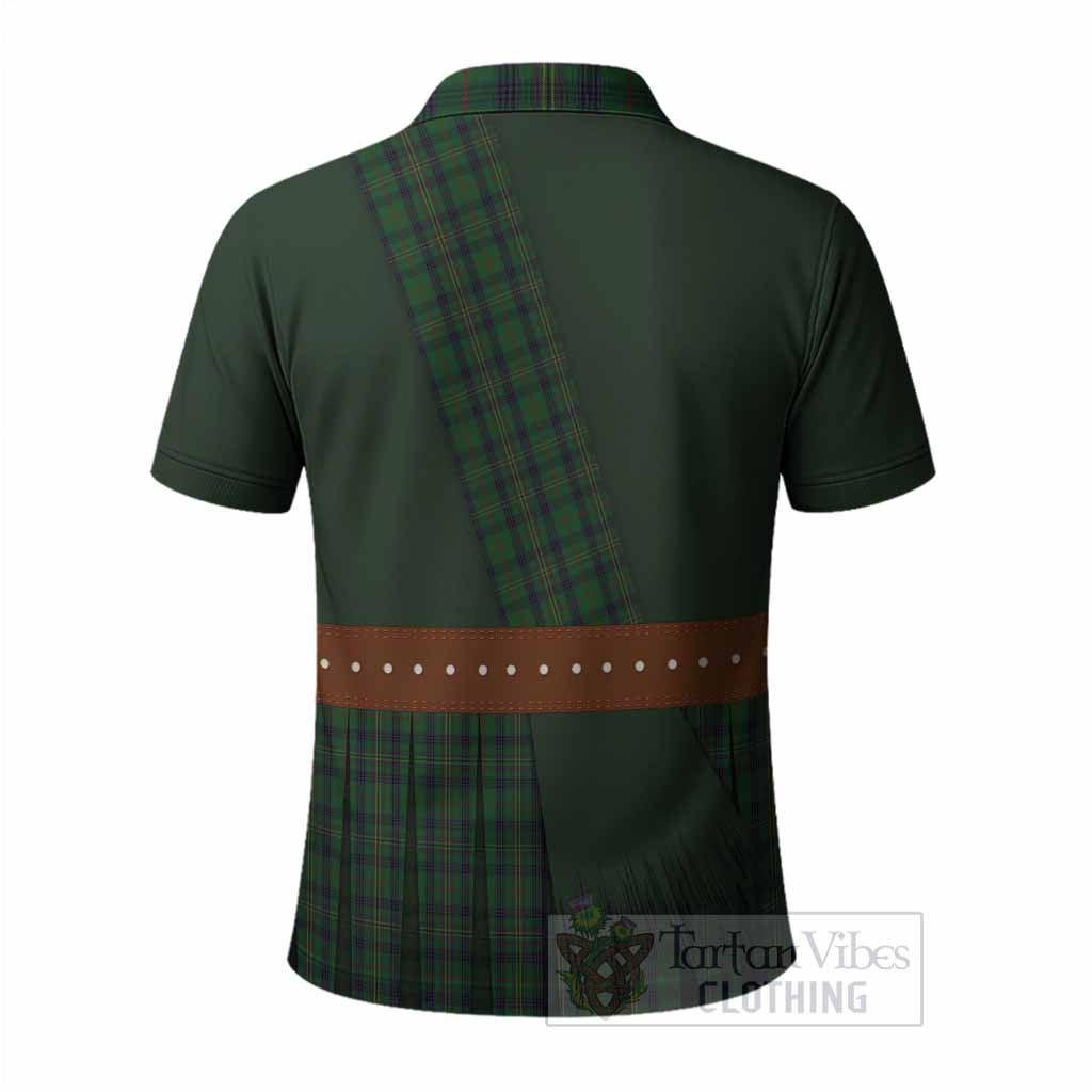 Kennedy Tartan Crest Polo Shirt Kilt Costume Style