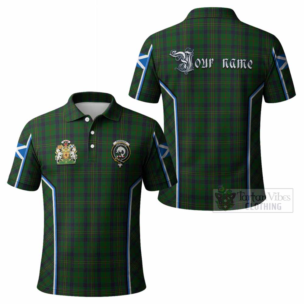 Kennedy Tartan Crest Polo Shirt Scotland Coat of Arm Flag Style - Tartan Vibes Clothing