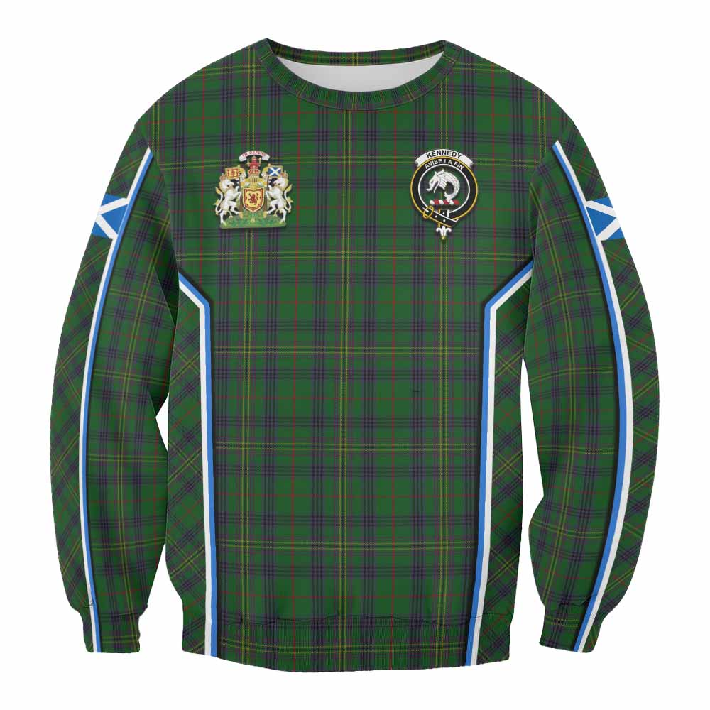 Kennedy Tartan Crest Sweatshirt Scotland Coat of Arm Flag Style - Tartan Vibes Clothing