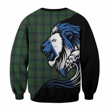 Kennedy Tartan Crest Sweatshirt Scottish Golden Lions Wave Flow