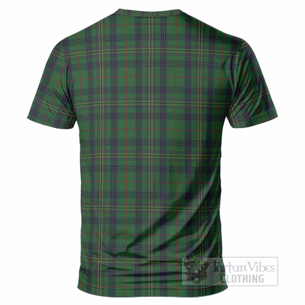 Kennedy Tartan Crest T-Shirt Ferocious Lion Style