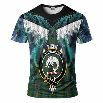 Kennedy Tartan Crest T-Shirt New Zealand Maori Korowai Cloak