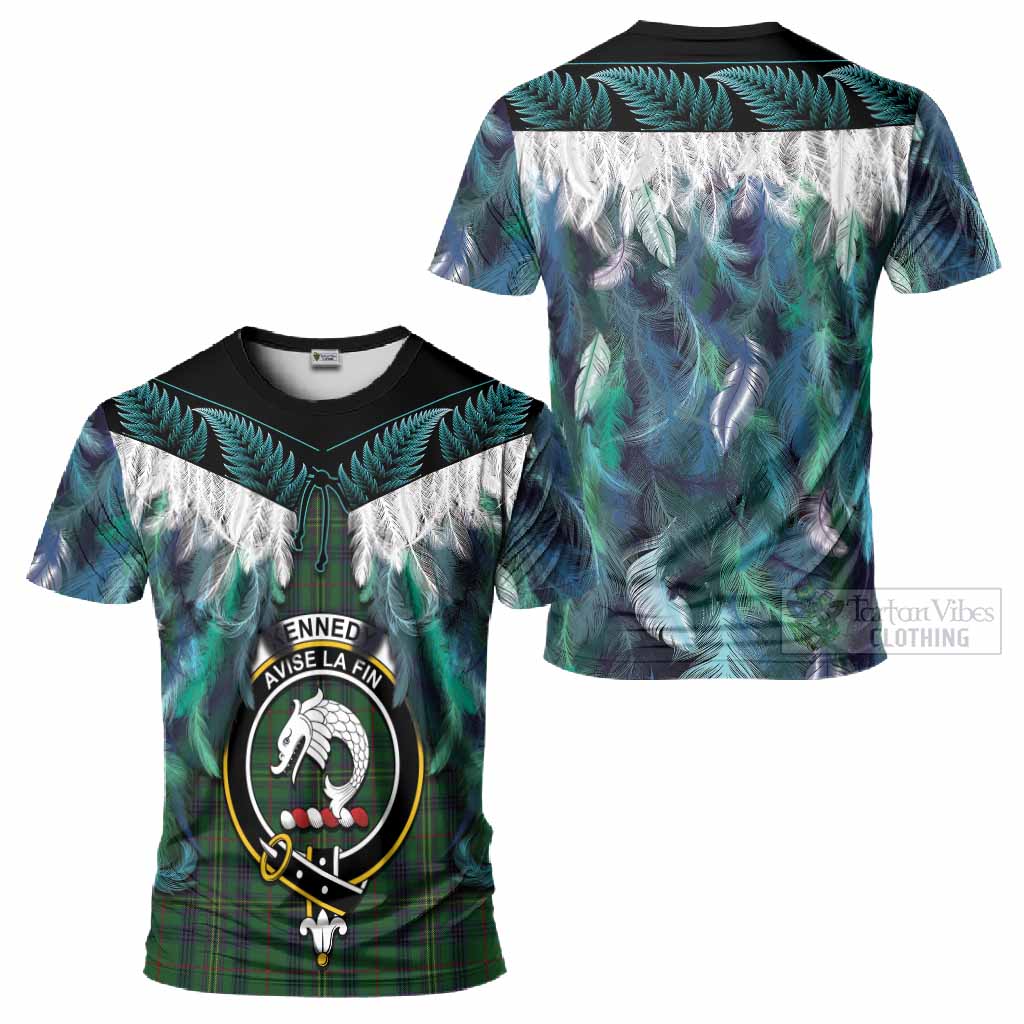 Kennedy Tartan Crest T-Shirt New Zealand Maori Korowai Cloak