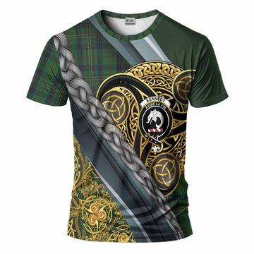 Kennedy Tartan Crest T-Shirt Scottish Triskele Celtic