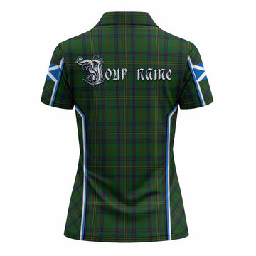 Kennedy Tartan Crest Women's Polo Shirt Scotland Coat of Arm Flag Style