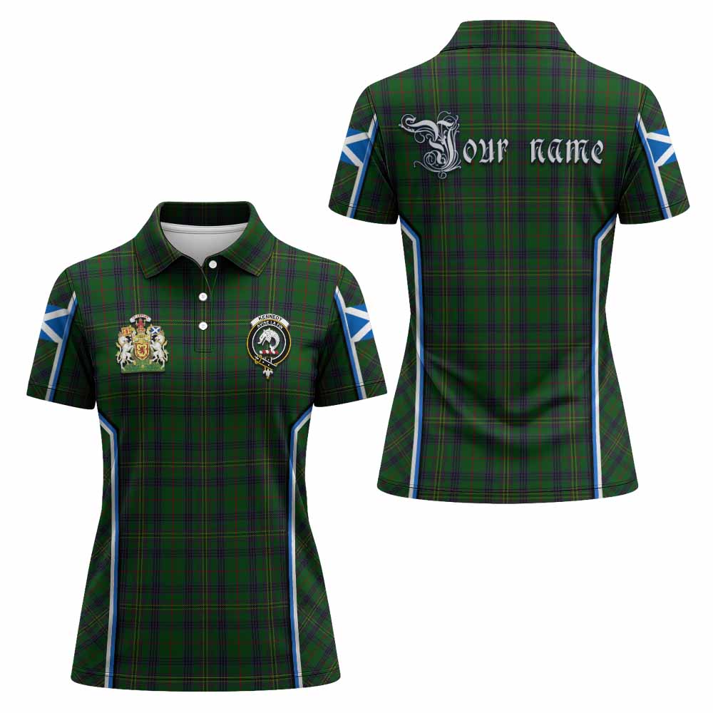 Kennedy Tartan Crest Women's Polo Shirt Scotland Coat of Arm Flag Style - Tartan Vibes Clothing