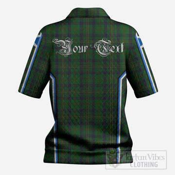 Kennedy Tartan Crest Women’s Polo Sweater Top Scotland Coat of Arm Flag Style