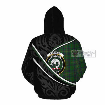 Kennedy Tartan Family Crest Cotton Hoodie Celtic Scottish Thistle Floral