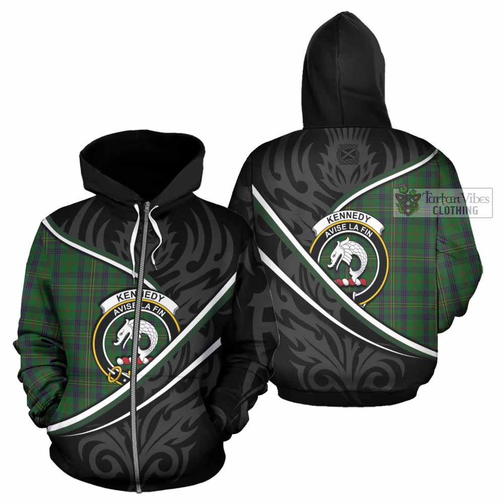 Kennedy Tartan Family Crest Hoodie Celtic Scottish Thistle Floral - Tartan Vibes Clothing