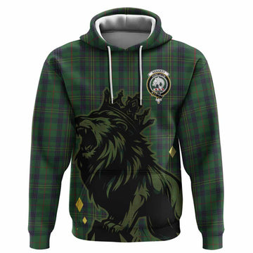 Kennedy Tartan Family Crest Hoodie Crowned Lion Roaring