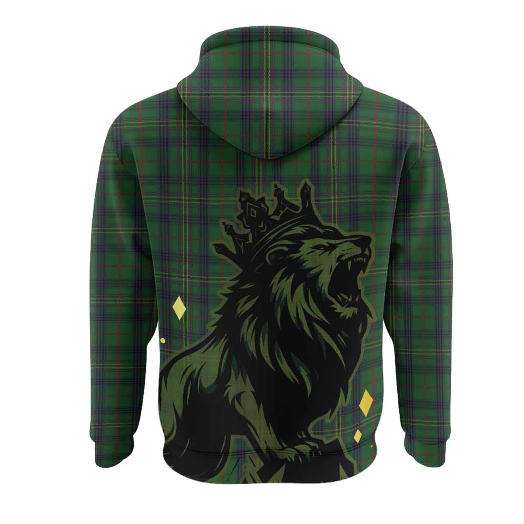 Kennedy Tartan Family Crest Hoodie Crowned Lion Roaring