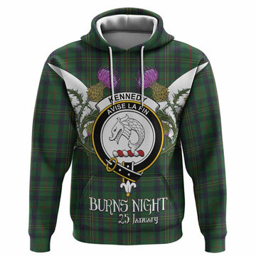 Kennedy Tartan Family Crest Hoodie Scottish Burns Night Thistle Floral