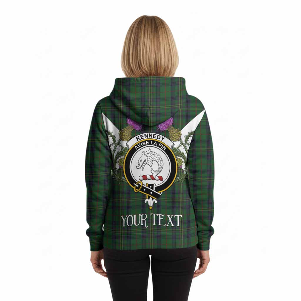 Kennedy Tartan Family Crest Hoodie Scottish Burns Night Thistle Floral