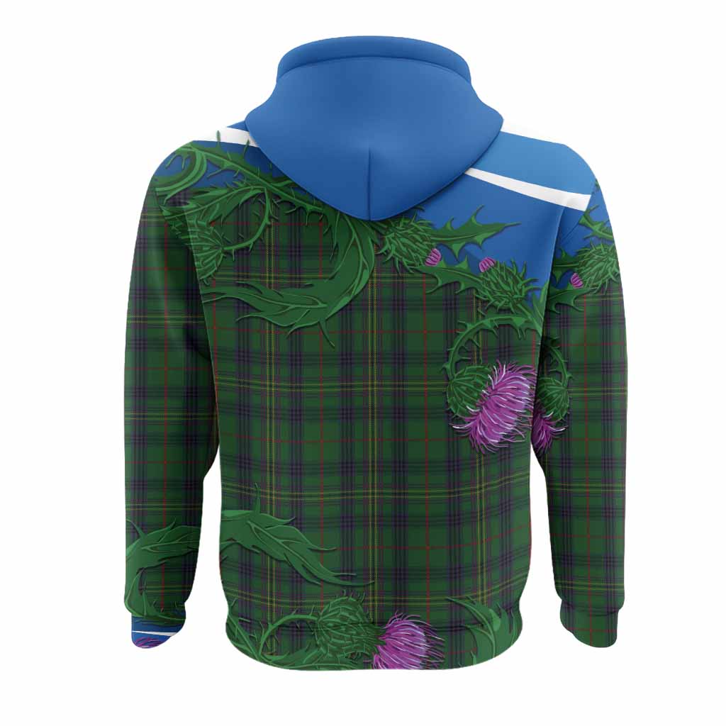 Kennedy Tartan Family Crest Hoodie Thistle in Minimalism