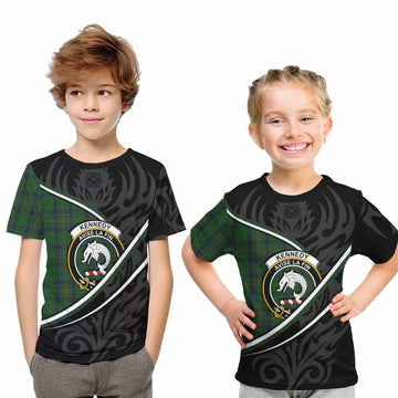 Kennedy Tartan Family Crest Kid T-shirt Celtic Scottish Thistle Floral - Tartan Vibes Clothing
