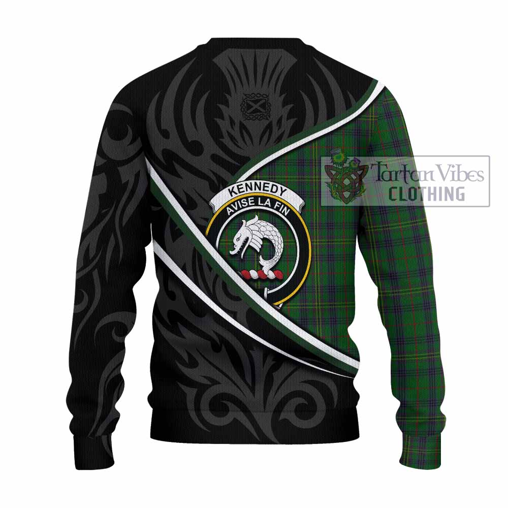 Kennedy Tartan Family Crest Knitted Sweater Celtic Scottish Thistle Floral - Tartan Vibes Clothing