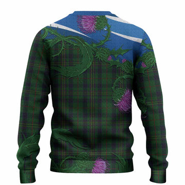 Kennedy Tartan Family Crest Knitted Sweater Thistle in Minimalism
