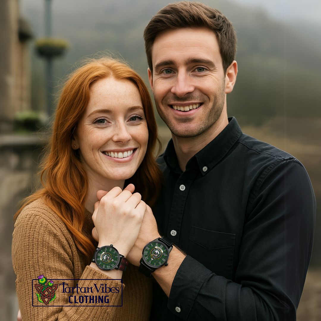 Kennedy Tartan Family Crest Leather Strap Quartz Watch