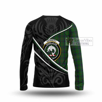 Kennedy Tartan Family Crest Long Sleeve T-Shirt Celtic Scottish Thistle Floral - Tartan Vibes Clothing