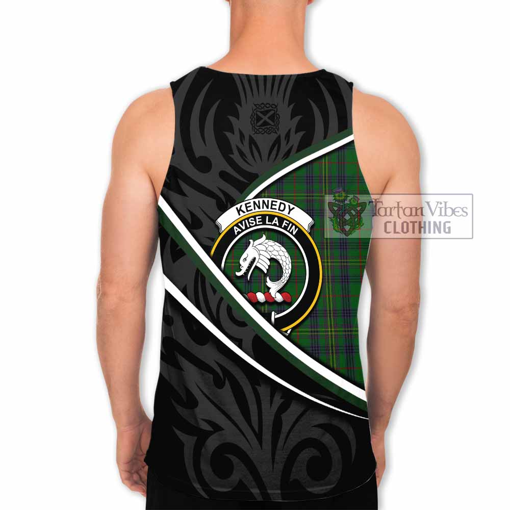 Kennedy Tartan Family Crest Men Tank Top Celtic Scottish Thistle Floral - Tartan Vibes Clothing