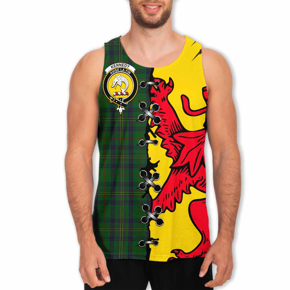 Kennedy Tartan Family Crest Men Tank Top Lion Rampant Honor - Tartan Vibes Clothing