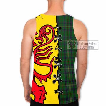 Kennedy Tartan Family Crest Men Tank Top Lion Rampant Honor