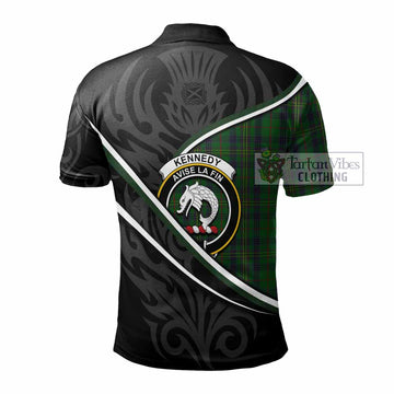 Kennedy Tartan Family Crest Polo Shirt Celtic Scottish Thistle Floral