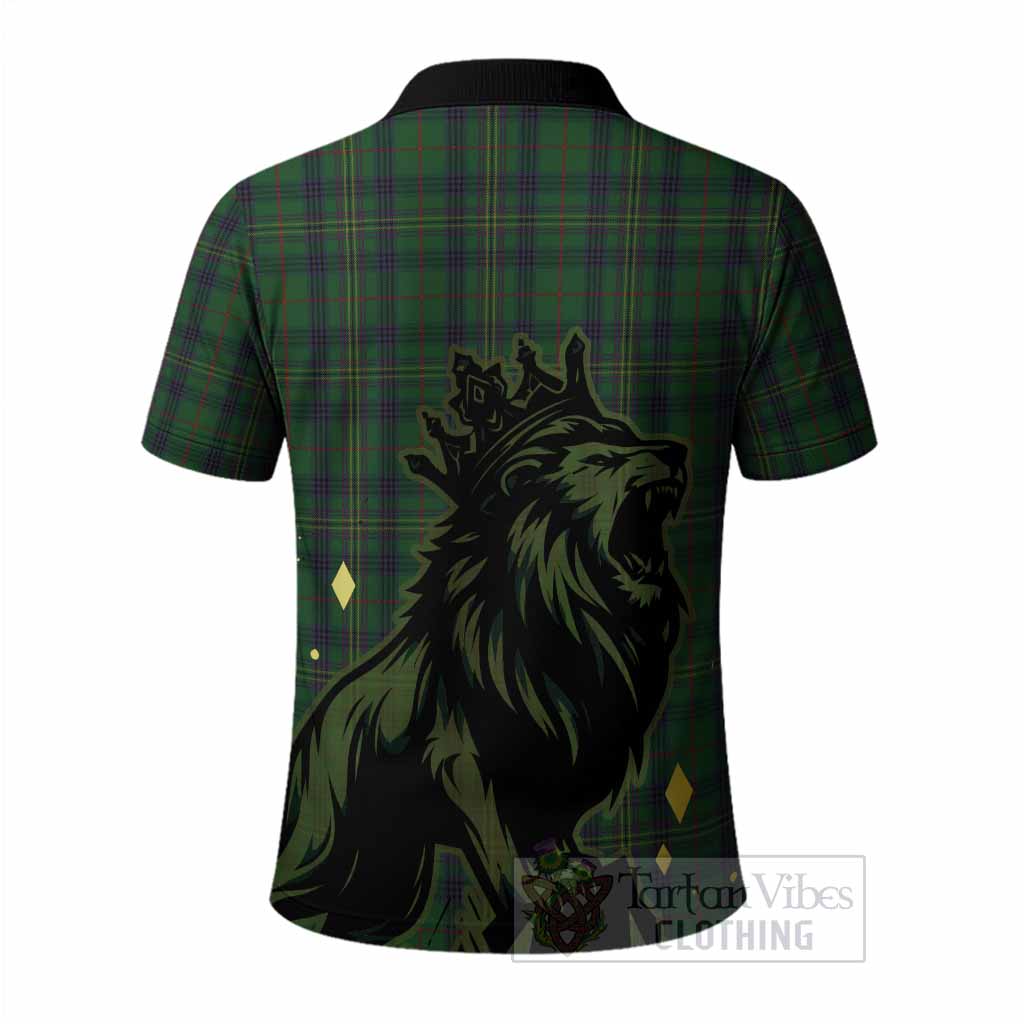 Kennedy Tartan Family Crest Polo Shirt Crowned Lion Roaring