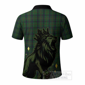 Kennedy Tartan Family Crest Polo Shirt Crowned Lion Roaring