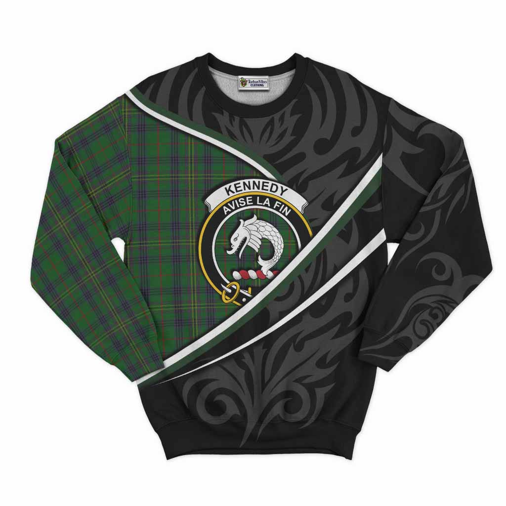Kennedy Tartan Family Crest Sweatshirt Celtic Scottish Thistle Floral - Tartan Vibes Clothing