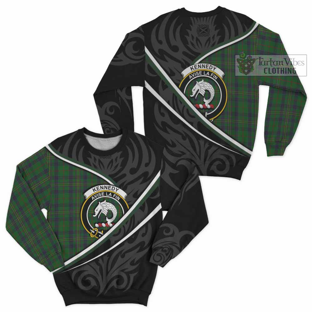 Kennedy Tartan Family Crest Sweatshirt Celtic Scottish Thistle Floral - Tartan Vibes Clothing