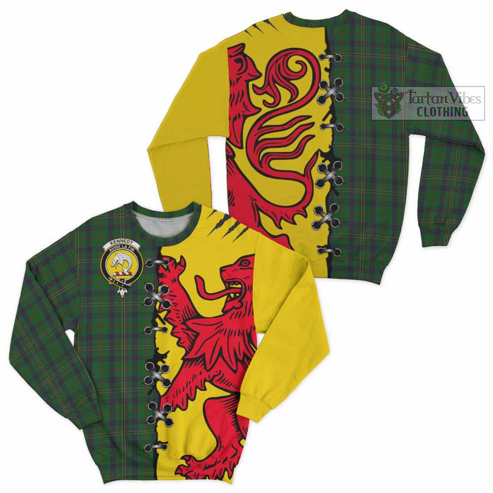 Kennedy Tartan Family Crest Sweatshirt Lion Rampant Honor - Tartan Vibes Clothing