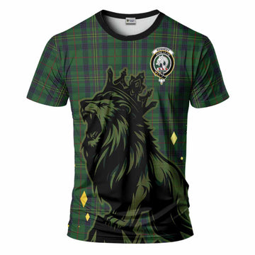 Kennedy Tartan Family Crest T-Shirt Crowned Lion Roaring