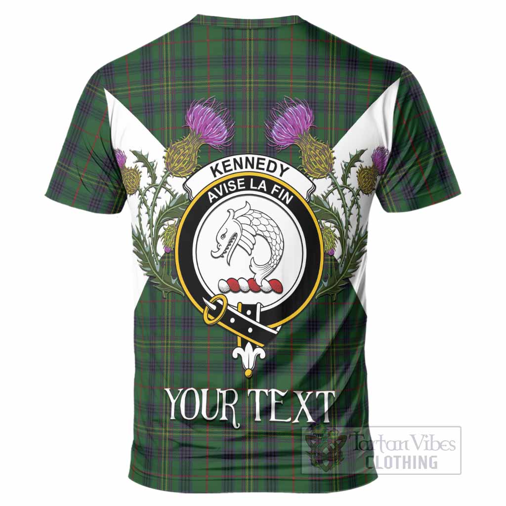 Kennedy Tartan Family Crest T-Shirt Scottish Burns Night Thistle Floral