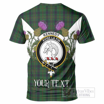 Kennedy Tartan Family Crest T-Shirt Scottish Burns Night Thistle Floral