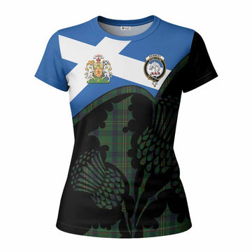 Kennedy Tartan Family Crest Women T shirt Scotland Thistle Floral Flag Style