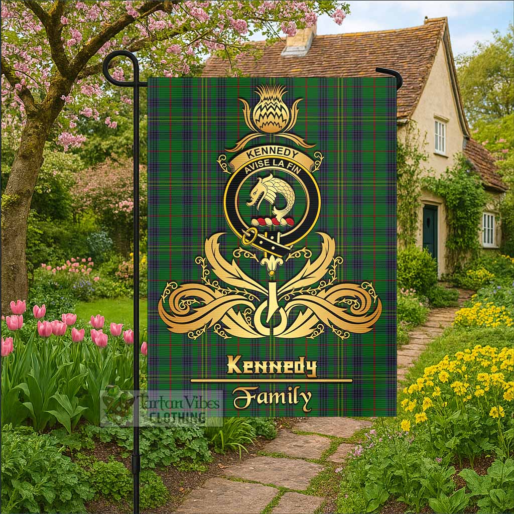Kennedy Tartan Garden Flag with Highland Thistle Cherish Family Crest Style - Tartan Vibes Clothing