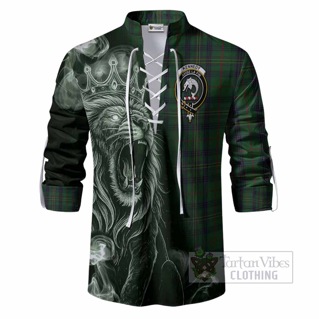 Kennedy Tartan Ghillie Shirt Roaring Lion Heritage