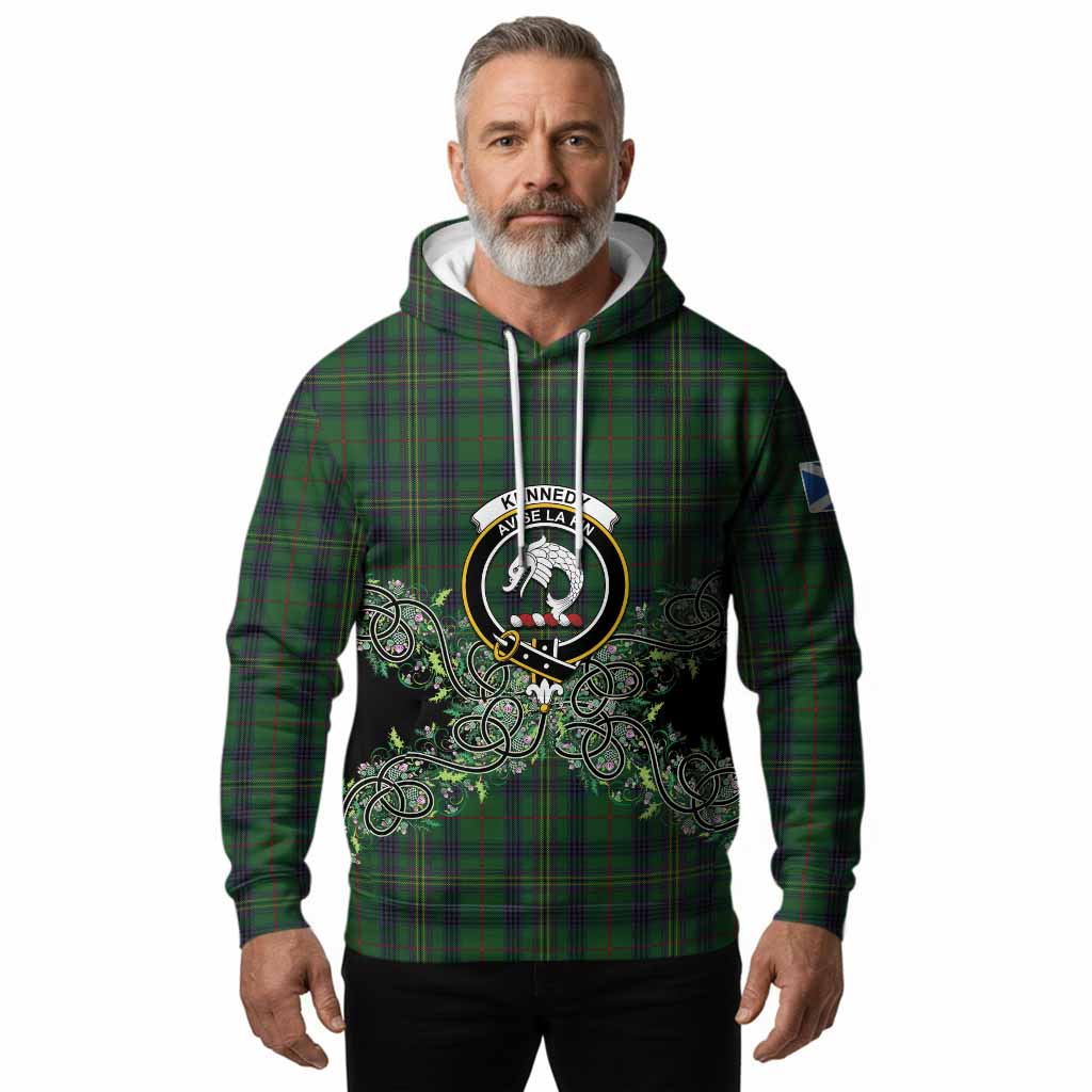 Kennedy Tartan Hoodie Thistle Scottish Spirit