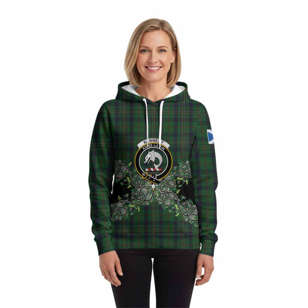 Kennedy Tartan Hoodie Thistle Scottish Spirit