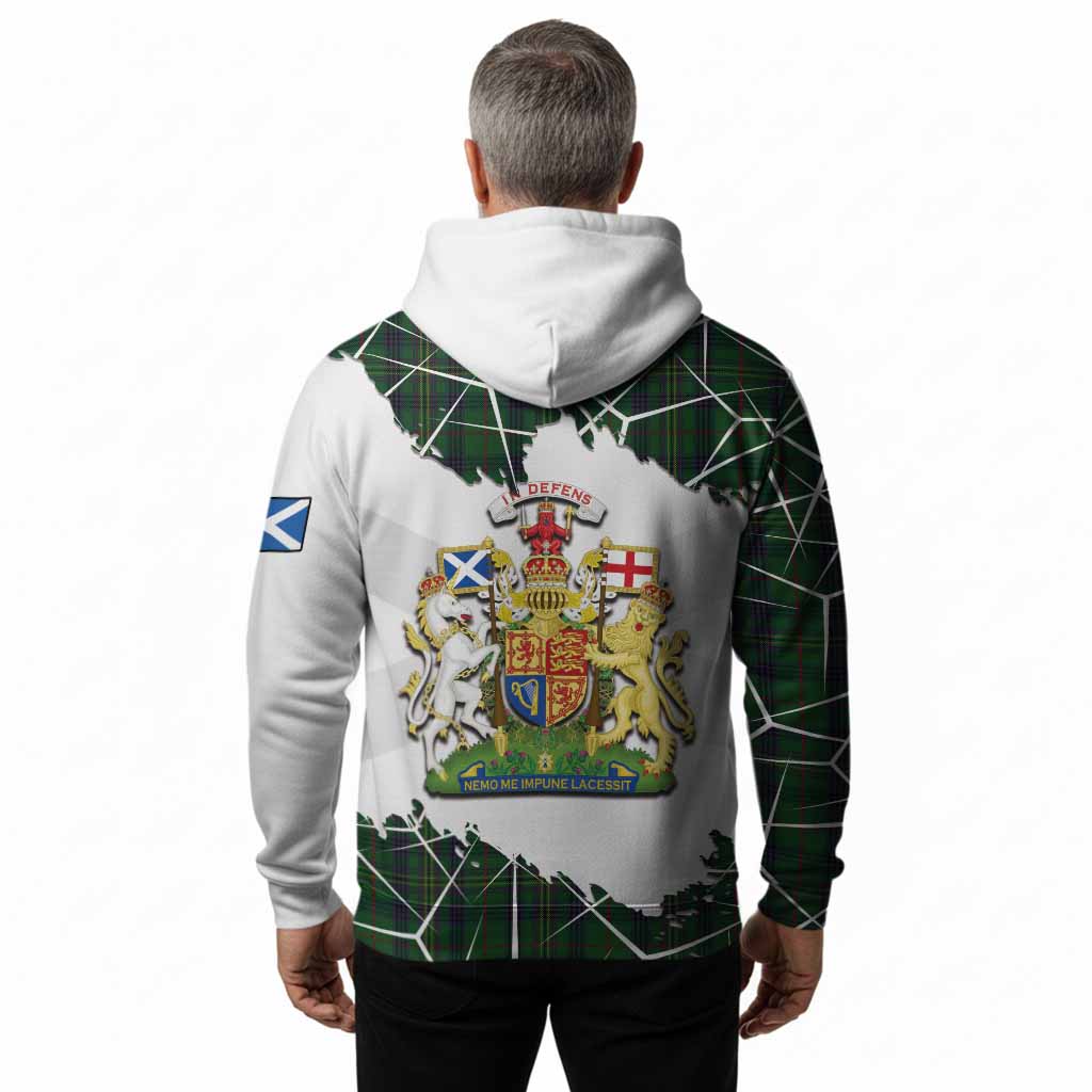 Kennedy Tartan Hoodie with Family Crest and Lion Rampant Grunge Style