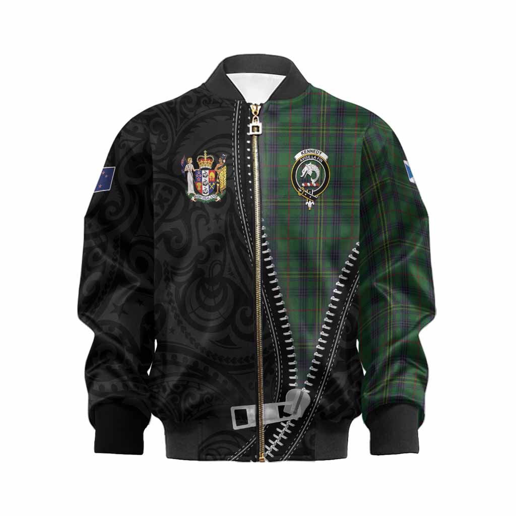 Kennedy Tartan Kid Bomber Jacket New Zealand Pattern Unique Zipper Stylized